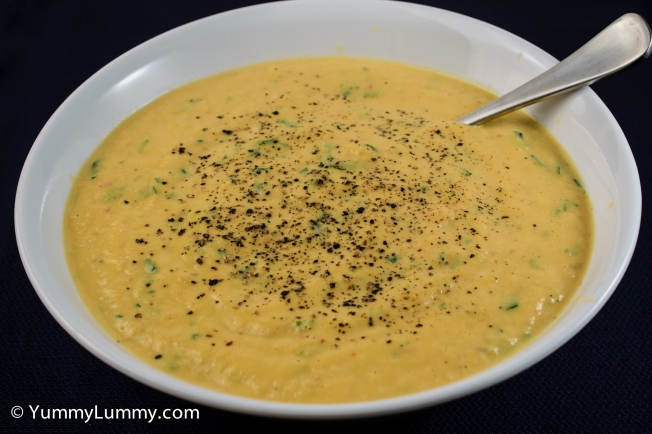 Spicy cauliflower and pumpkin crab meat soup for #dinner